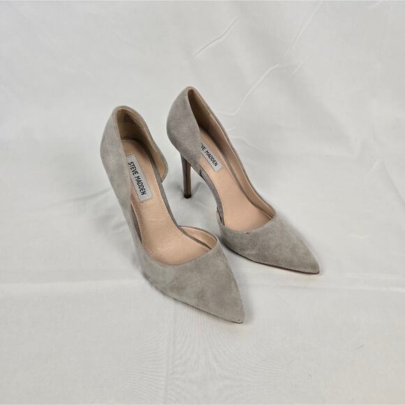 Steve Madden Felicity Gray Suede D’Orsay Stiletto Pumps Size 8.5 Heels - Picture 2 of 5